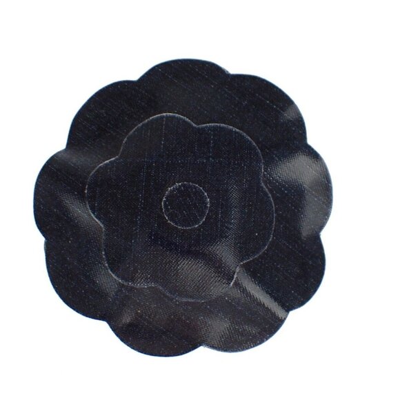 CHANEL Logo Camellia corsage Brooch Coating Denim Navy Blue GHW France - Picture 1 of 10